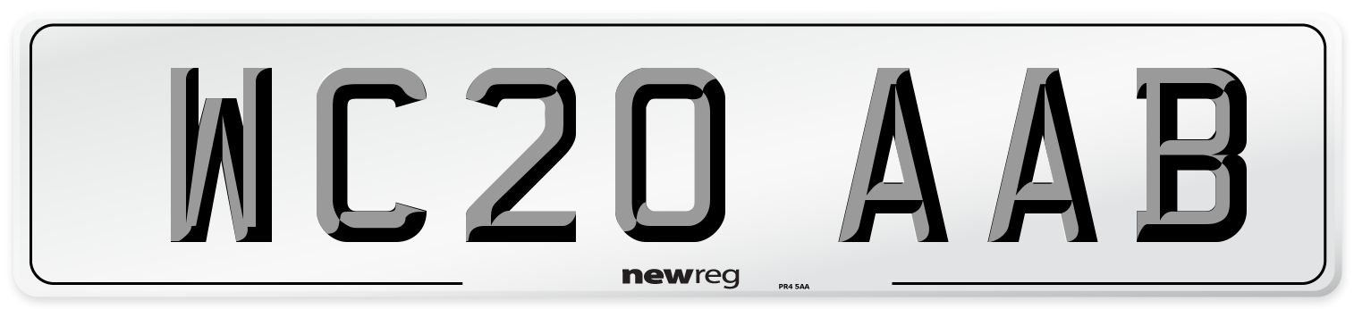 WC20 AAB Number Plate from New Reg